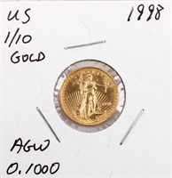 Coin 1998 Gold 1/10th Eagle Unc.  .9999 Gold