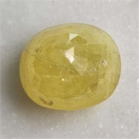 CERT 6.15 Ct Faceted Heated Yellow Sapphire, Oval