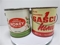 TWO 8 LB HONEY TINS