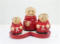 GOEBEL RED FRIAR TUCK CONDIMENT SET