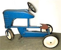 Blue Metal Tractor Pedal Car
