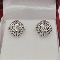 Genuine Diamond Earrings-New