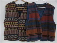 Two Wool Blend Bigger Size Woven Vests