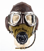 WW2 RAF B Type Helmet, D Type Mask, MKVIII Goggles