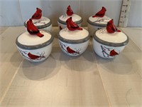 Small Porcelain Cardinal Boxes