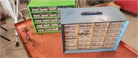 2 METAL HARDWARE STORAGE COMPARTMENT  CONTAINERS