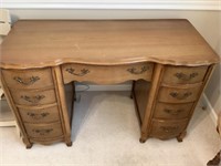 Oak wood office desk, has some ware, otherwise in