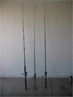 3 Fishing Rods w/Spinning Reels, Shimano AX1000