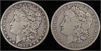 1882 & 1892-O MORGAN DOLLARS FINE