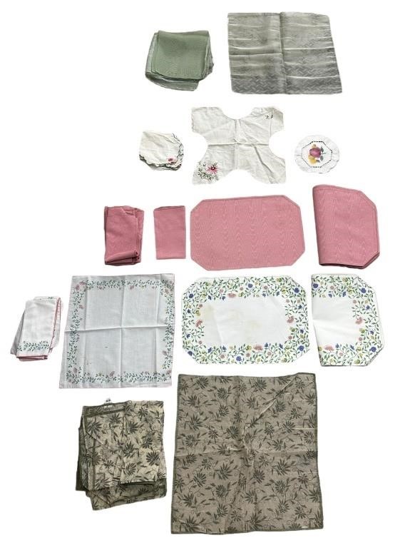 Pier One Olive Cloth Napkins, Pink Placemats