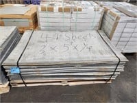 1 LOT STACK (49) SHEETS 3FT X 5FT X 1/4IN FIN PAN