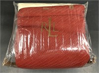 Ralph Lauren Red Cotton Queen Bed Blanket