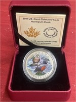 RCM 2014 25-cent Coloured Coin - Harlequin Duck