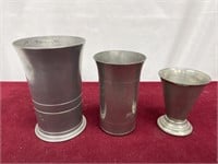 Lot of Vintage Pewter Cups