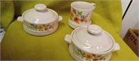 2 Sweet Flowers Casserole Dishes and Mug