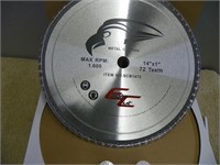 Five Unused Eagle 14"x1"x72t metal cutting saw bla