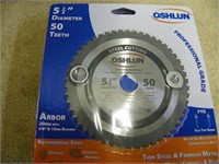 fifteen Oshlun 5 3/8x5/8"x50t metal cutting saw bl