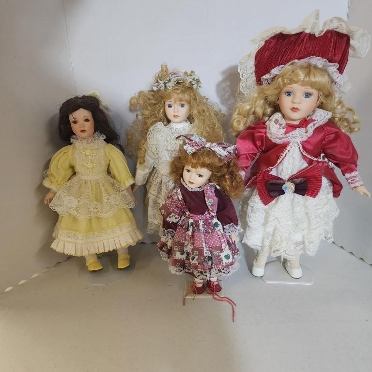 4 Porcelain Dolls