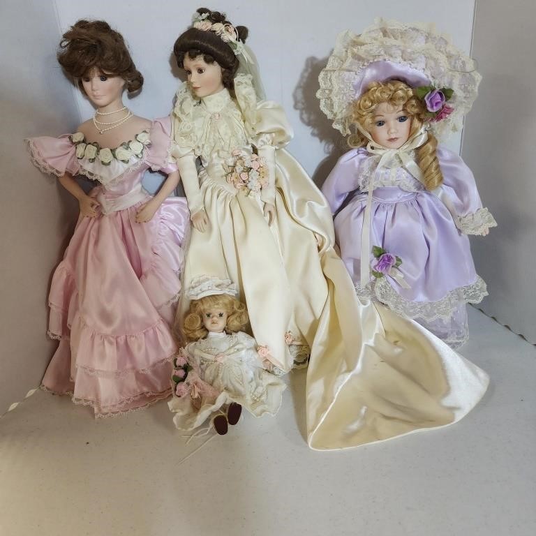 4 Porcelain Dolls