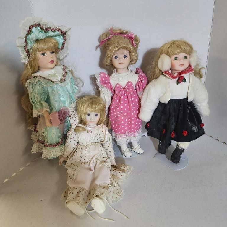 4 Porcelain Dolls