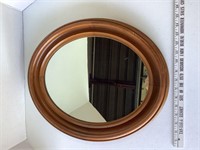 oval wood frame mirror 18.5 x 16 x 2