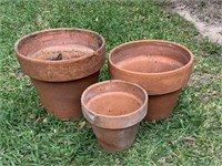 Lot Of Three Terra-cotta Pots