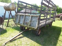 16' wood bale wagon on running gear w/ 6 hole whee