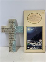Footprints Cross & Prayer Plaque