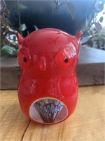 Blown Glass Red Owl