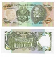 Uruguay 100 Nuevos Pesos 1987 Replacement UNC.RU1