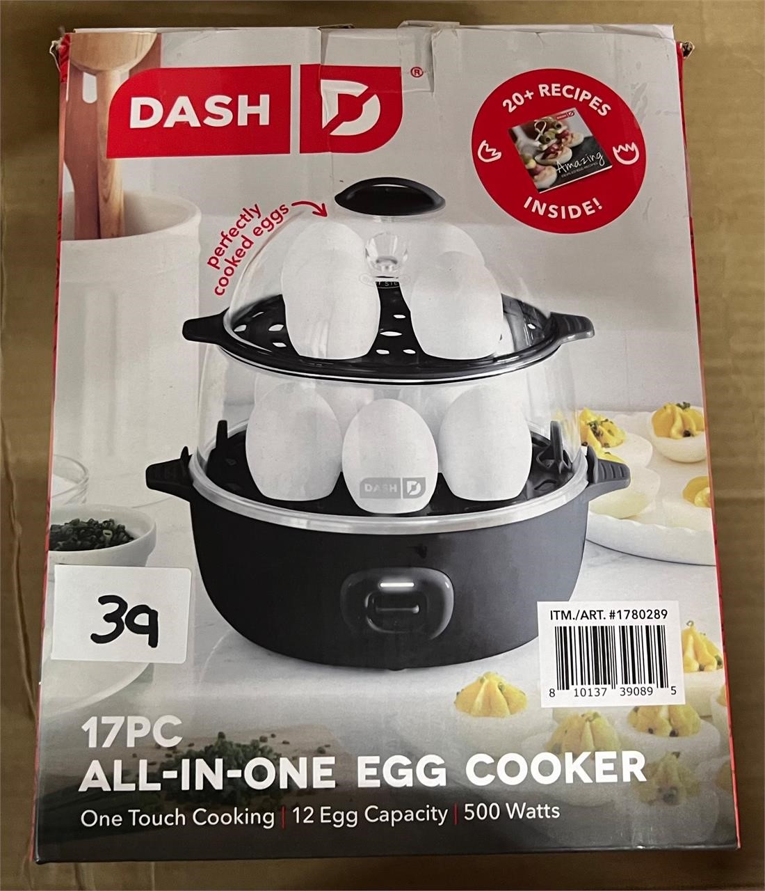 Dash 17pc All In One Egg Cooker, 12 Egg Capacity