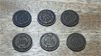 6 1899 1907  US Indian Head Pennies