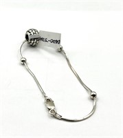 Sterling Silver Bead Charm Bracelet, Retail