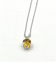 Sterling Silver Natural Citrine (1.64ct) Pendant