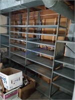 METAL SHELVES, 4 SECTIONS, MUST TAKE APART