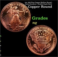 1oz .999 Fine Copper Bullion Round - Saint-Gaudens