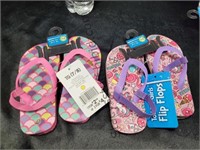 2 Pair Flip Flops Toddler 7/8