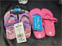 2 Pair Flip Flops Toddler 7/8