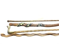 Four Folky Art Walking Canes