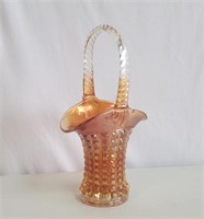 Antique Marigold Carnival Glass Basket