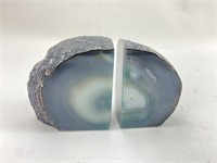 Sliced Agate Bookends