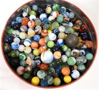 4.8 lbs VINTAGE MARBLES in COOKIE TIN