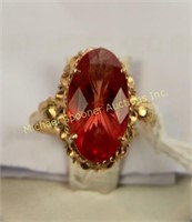 ANTIQUE VICTORIAN 18K RING SET WITH LARGE STONE
