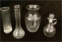 Vintage Vases and Cruet bottle