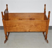 Victorian Oak Rocking Cradle