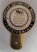 100th Auto Club of America License Plate Topper