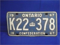 1967 Canada Confederation License Plate