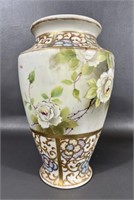 Nippon Hand Painted Porcelain Vase