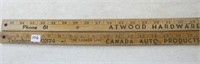 2  Wooden  Yardsticks- Atwood & Kitchener