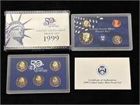 1999 US Mint Proof Set in Box with COA